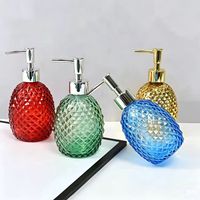 Vente en gros de distributeurs de savon liquide 350 ml, bouteilles de lavage des mains réutilisables en forme d'ananas, emballage de bouteilles de shampoing avec pompe