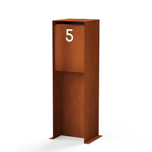 ตู้ไปรษณีย์วินเทจแบบตั้งพื้นกลางแจ้ง ปรับแต่งความจุได้ กันน้ำ ทำจากเหล็กคอร์เทน - Product Image 1