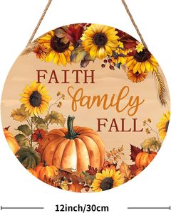 OEM Hello Fall Thanksgiving <span class=keywords><strong>Décoration</strong></span> Suspendue en Bois pour Porte, Style Ferme, avec Pot Mason, Citrouille et Feuille d'Érable, Faible MOQ, Livraison Rapide - Product Image 3