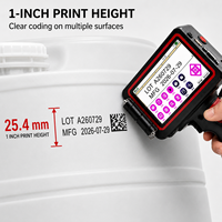 Imprimante jet d'encre manuelle multifonction portable pour grands caractères 25,4 mm, codes QR, tubes en carton, impression de date et de logo