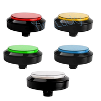Botón iluminado plano LED Arcade de 100mm con interruptor de reinicio incorporado, botón de grúa de consola de juegos grande para máquina de garra Arcade