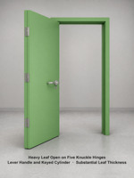 Porte en acier coupe-feu 3 heures, porte métallique creuse homologuée UL, WHI Green, simple battant, pression positive, cadre en acier