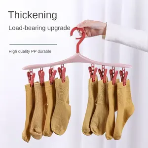 1PC Tendedero Multifuncional Resistente al Viento con 8 Pinzas, Ideal para Ropa, Ropa Interior y Calcetines, Colgador de Plástico Vibrante en Colores Caramelo - Product Image 2