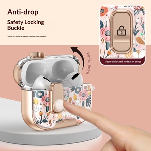 Funda Protectora de TPU con Diseño Floral/Animal Personalizado, Universal, para Auriculares <span class=keywords><strong>AirPods</strong></span> <span class=keywords><strong>Pro</strong></span> 2, 3 y 4.ª Generación, Pintada con Spray - Product Image 2