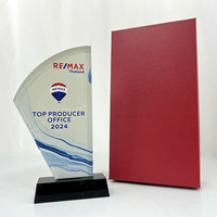 Trophée MH-NJ0613 en cristal vierge de sublimation OEM ODM impression couleur trophée de plaque en verre cristal