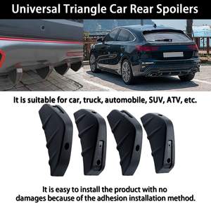 4PCS Universal Car <span class=keywords><strong>Mini</strong></span> Rear Bumper Lip Diffuser Accessoires Auto Carbon Fiber Pattern Modified Shark Fin Rear Spoiler - Product Image 3