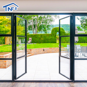 Pintu Patio Kaca Modern Pintu Luar Ruangan Pintu Eksterior Bingkai Pintu Prancis Ganda - Product Image 3