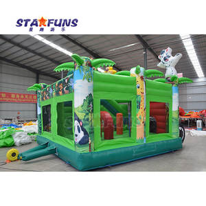 Château gonflable pour animaux de la jungle, toboggan gonflable, maison gonflable avec toboggan - Product Image 4