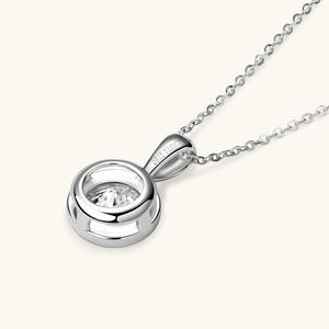 Pendentif en argent sterling 925 avec moissanite au design minimaliste et de niche, chaîne de clavicule pour femme, bijoux d'usine en gros transfrontalier - Product Image 3