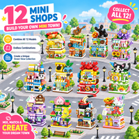 Ensemble de blocs de construction EPT Mini Street View avec 12 modèles de magasins modulaires pour collection de mini-villes DIY et décoration de table