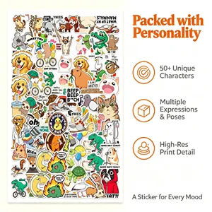 Cartoon Vinyl Stickers Irregular Shape Strong <b>Stickiness</b> for Phone Case Suitcase Laptop Decor Gift Craft Use - Product Image 6