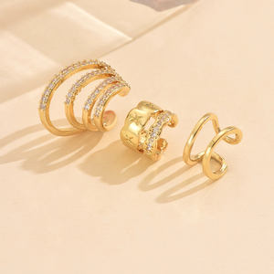 Popular de gama alta minimalista de moda geométrica Zirconia cobre joyería regalo nueva moda multi-estilo mujeres Clip-on pendientes conjunto - Product Image 6