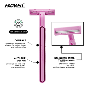 Maquinilla de Afeitar Económica de Dos Hojas, <span class=keywords><strong>Afeitadora</strong></span> Masculina Portátil y Económica, Mango Ligero Desechable, Hoja de Acero Inoxidable, Cabezal Fijo, Marca Personalizable - Product Image 3
