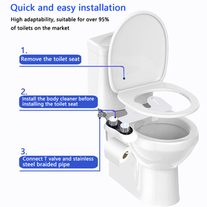 Cold Water Bathroom Manual <strong>Bidet</strong> <strong>Sprayer</strong> with Dual Nozzle ABS Self-Cleaning Attachment for Toilet Vagina Washing - Product Image 4
