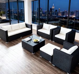 Canapé d'extérieur en rotin noir populaire en ligne, résistant au soleil et à l'eau, mobilier de loisirs pour balcon de jardin, combinaison multi-<span class=keywords><strong>places</strong></span> - Product Image 4