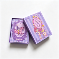 Impression de cartes de tarot personnalisées de luxe en papier avec bordure dorée en feuille violette, jeu de cartes oracle exquis
