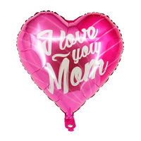 Ballon en aluminium promotionnel pas cher Happy Mother's Day 18 pouces en forme de coeur Love Mom Decoration Aluminum Film Ballon
