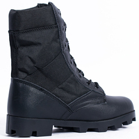 Bottes tactiques Panama mi-mollet en cuir et tissu, semelle en caoutchouc, pour hommes, randonnée en plein air, désert, travail, entraînement