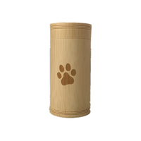 Urna Moderna para Mascotas de Bambú Ecológica, Contenedor Impermeable y Duradero para Cenizas de Perros/Gatos