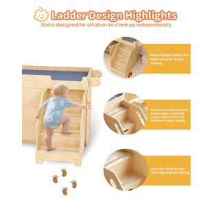 Vente en gros Table à langer en bois pour bébé <span class=keywords><strong>Station</strong></span> à langer pour tout-petits avec rangement dans les escaliers Taille personnalisée OEM/ODM disponible - Product Image 3