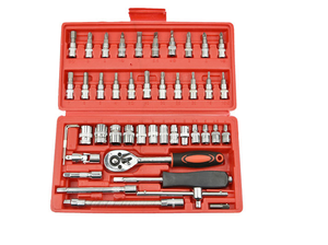 Juego de Herramientas Combinadas de 46 Piezas de Acero al Carbono para Reparación y Mantenimiento de Automóviles, Llave de Trinquete, Destornillador, Estuche Rígido, 1 Año de Garantía LSD004 - Product Image 2