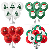 Ballons de Noël en latex de 10 pouces, ensemble décoratif épaissi, thème Père Noël et sapin de Noël, décoration pour influenceurs, vente en gros