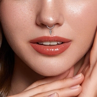 ASTM F136 Titan Klappbarer Segment-Clicker Nasenring 16G mit Zirkonia-Pavé für Septum, Helix, Lobe, Tragus Ohrring Piercing Schmuck