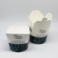 Boîte à pâtes biodégradable personnalisée avec logo OEM, en papier kraft avec gaufrage et laminage mat