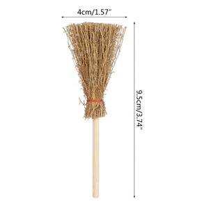 Mini Besom Red Rope Straw Brooms Hanging <b>Decorations</b> For Halloween Party Costume <b>Witch</b> Broom Dollhouse Accessories - Product Image 6