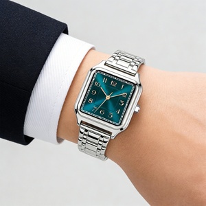High-end Business Men's Quartz Watch Stainless Steel Alloy <b>Square</b> Watch Fashion Casual Waterproof Men's Watch - Product Image 3