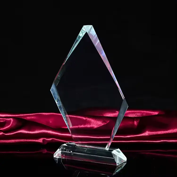 wholesale crystal Glass blank trophy Customized Clear k9 Crystal Trophy Award for Souvenir