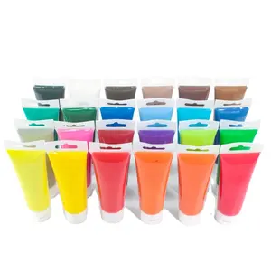 Hongxi 구 아슈 페인트 세트 빨 캔 75ML 어린이 초등학교 컬러 페인팅 수채화 24 색 사용자 정의 가능