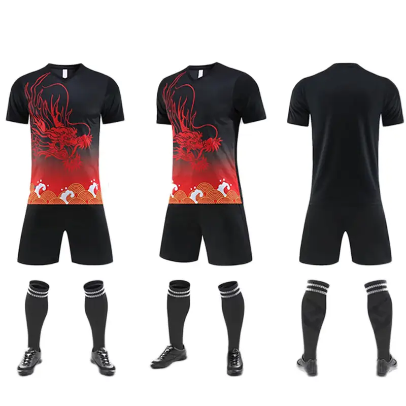 Kit d'uniformes de football en gros respirant à séchage rapide kits de football uniformes de football pour hommes kit de football pour hommes ensemble d'uniformes avec chaussettes