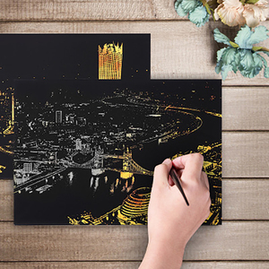 Creativos estudiantes hechos a mano personalidad <span class=keywords><strong>dan</strong></span> regalos ciudad brillante escena nocturna pintar y rayar - Product Image 4
