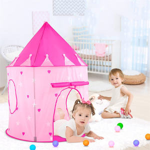 الأكثر مبيعًا خيمة الأميرة ألعاب منبثقة وردية اللون مع حفرة كرة للأطفال ونفق الزحف للأطفال الصغار - Product Image 2