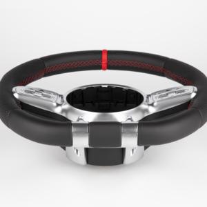 Volant sport en cuir perforé à fond plat avec couvercle de klaxon et palettes de changement de vitesse pour Mercedes A200 B200 C260 E300 <span class=keywords><strong>GLC</strong></span> GLE GLK - Product Image 5