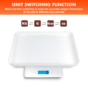 Nuovo gatto Pet animale bilancia elettrica 20kg piattaforma piccoli animali domestici vetro LCD digitale bilance con misuratore di <span class=keywords><strong>altezza</strong></span> - Product Image 2