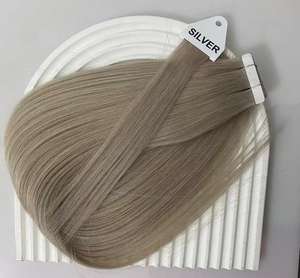 All'ingrosso russo vergine Remy Extension per capelli sottile adesivo Color argento cinereo doppio nastro disegnato in estensione dei capelli - Product Image 4
