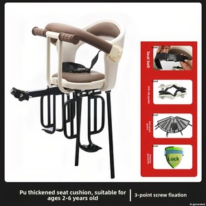 Seggiolino Anteriore Pieghevole per <span class=keywords><strong>Bambini</strong></span> da Bici da <span class=keywords><strong>Montagna</strong></span> e Bici da Strada, Capacità di Carico 50kg, 4-8 Anni, Leggero 2.5kg - Product Image 6