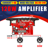 Amplificateur 60W 120W DC 12V pour voiture, module lecteur MP3 USB 5.0, carte décodeur MP3 avec télécommande FM, radio, appels et enregistrement