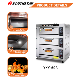 Four <span class=keywords><strong>à</strong></span> gaz commercial Southstar <span class=keywords><strong>à</strong></span> 3 niveaux et 6 plateaux, populaire, avec option de carreaux de <span class=keywords><strong>pierre</strong></span> et de vapeur - Product Image 4