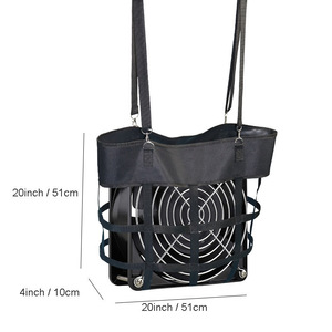 Ventilador eléctrico portátil con bolsa colgante, bolsa de almacenamiento ajustable negra con manos libres para amantes de los caballos - Product Image 4