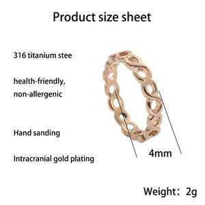 Bague chaîne creuse en acier titane pour homme, style rétro géométrique argenté, bijou de mode, cadeau 24069 - Product Image 4