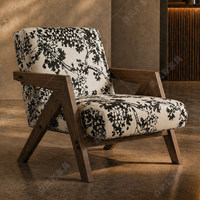 Fauteuil individuel, Richard, style vintage français, fauteuil de salon ou de balcon, bois massif, fauteuil canapé pour petit appartement