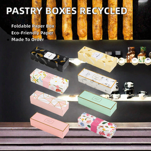 Boîtes d'emballage pour pâtisseries, gâteaux, biscuits, chocolats, friandises, en carton pliable avec couvercles, petites boîtes à dessert - Product Image 2