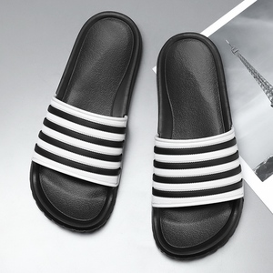 White Striped EVA <b>Slides</b> Open Toe Anti-Slip Summer Sporty Sandals - Product Image 2