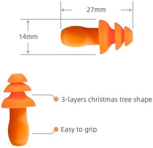 Tapones para los oídos reutilizables de calidad, 100 pares de tapones de silicona con cable calmante para el oído, reducción de ruido para tiro, conducción en motocicleta - Product Image 5