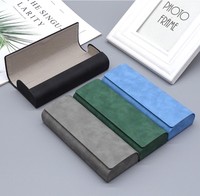 Étui rigide pour lunettes homme/femme en cuir PU, portable, anti-écrasement, pliable, pochette de rangement pour lunettes de soleil