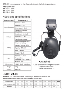 Protección Auditiva Electrónica con Reducción <span class=keywords><strong>de</strong></span> Ruido <span class=keywords><strong>de</strong></span> 38dB, Auriculares Inalámbricos con Cancelación <span class=keywords><strong>de</strong></span> Ruido - Product Image 4