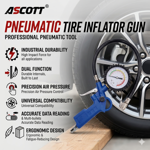 CE ASCOTT <span class=keywords><strong>Pistola</strong></span> de Inflado de Neumáticos Hidráulica Portátil con Manómetro Digital, Herramienta Neumática para Inflar y Probar Neumáticos - Product Image 2
